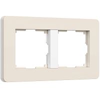 Рамка из поликарбоната на 2 поста Split айвори/белый, soft-touch W0023066