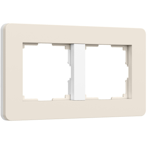 Рамка из поликарбоната на 2 поста Split айвори/белый, soft-touch W0023066