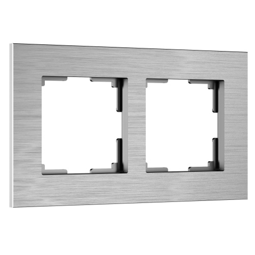 Рамка из металла на 2 поста АluMax алюминий W0023506 Рамка из металла на 2 поста АluMax алюминий W0023506