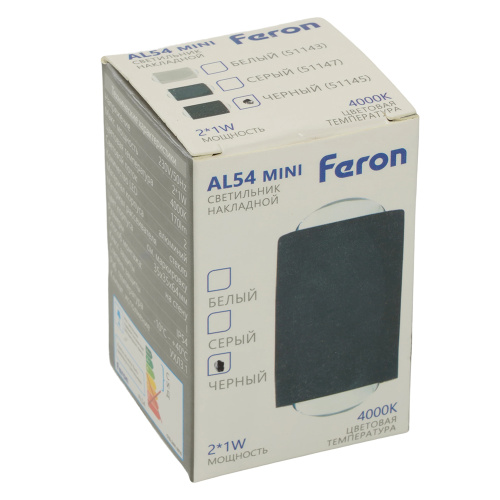 Светодиодный светильник стационарный Feron AL54 MINI 2*1W 4000K черный фото 12