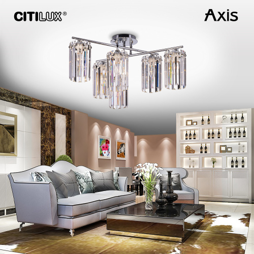 Citilux AXIS CL313261 Люстра хрустальная потолочная Хром фото 2 Citilux AXIS CL313261 Люстра хрустальная потолочная Хром фото 2