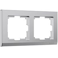 Рамка из поликарбоната на 2 поста Stark серебряный матовый W0021865