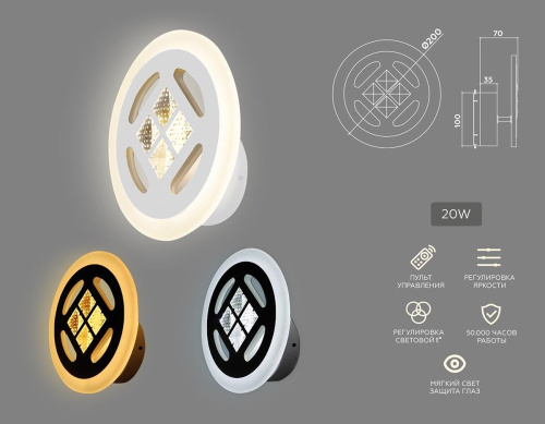 Настенный светодиодный светильник Ambrella light Ice FA2955 фото 7