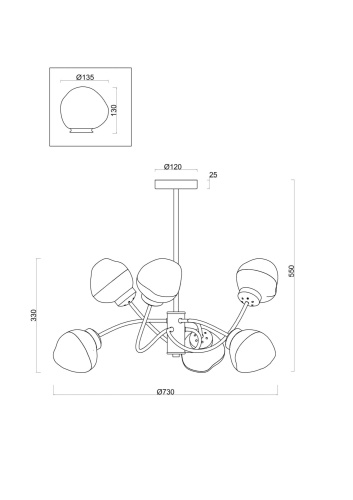 Люстра Freya FR8017PL-06MG фото 2 Люстра Freya FR8017PL-06MG фото 2
