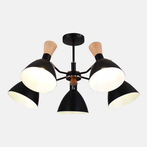 SLE1256-402-05 Светильник потолочный Черный/Черный, Светлое дерево, Золотистый E14 5*40W VISTA фото 8