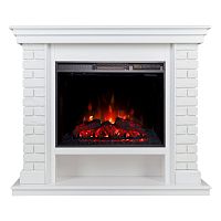 Каминокомплект BRIXTON/ЭЛЬБРУС Белый с очагом Электроочаг SPARTA 25.5