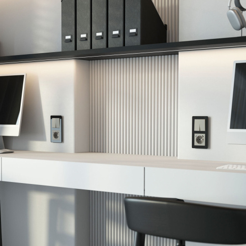 Выключатель двухклавишный (дымчатый) W1220004 фото 2