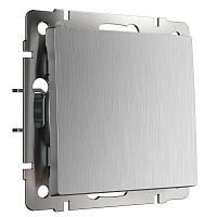 Выключатель одноклавишный cеребряный рифленый W1110009