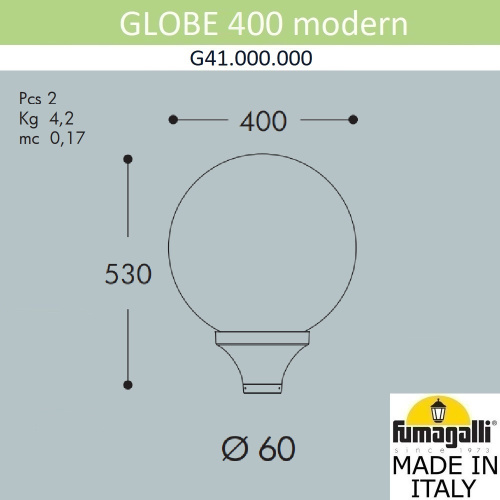Fumagalli Уличный фонарь на столб FUMAGALLI GLOBE 400 modern G41.B40.000.AYE27 фото 2 Fumagalli Уличный фонарь на столб FUMAGALLI GLOBE 400 modern G41.B40.000.AYE27 фото 2