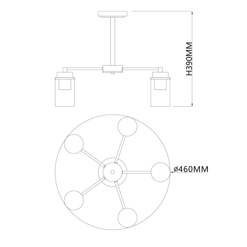 Светильник на штанге Escada 2118/5P E14*40W Black/Brass фото 2 Светильник на штанге Escada 2118/5P E14*40W Black/Brass фото 2