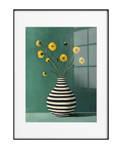 Постер Flowers & striped vase фото 3