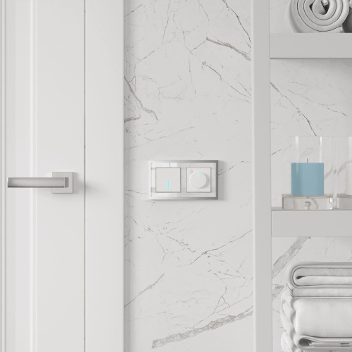 Рамка из металла на 2 поста Baguette белый/серебро W0022850 фото 3 Рамка из металла на 2 поста Baguette белый/серебро W0022850 фото 3