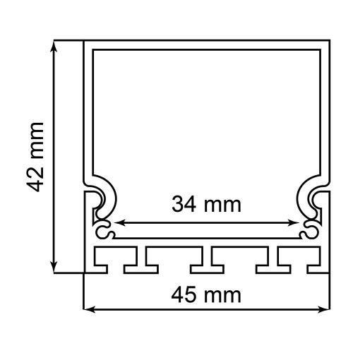 Профиль  накладной 42х45мм, алюминиевый, черный, 2м, CAB268 фото 2
