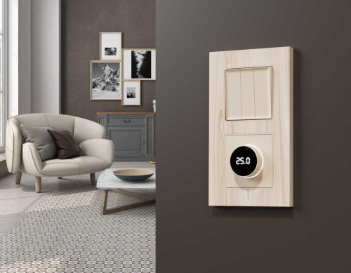 Лицевая панель для терморегулятора теплого пола с цифровым дисплеем Ambrella Volt AP3258 фото 3