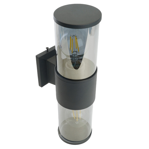 Светильник садово-парковый Feron DH1302, на стену вверх/вниз,  E27 230V, черный фото 2