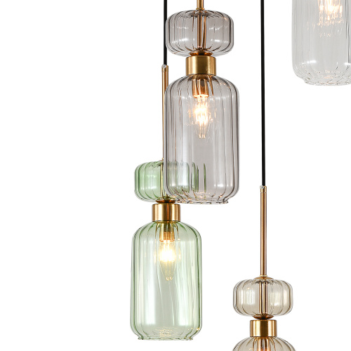 Подвесной светильник Escada 1141/5S E14*60W Clear/Beige/Green/Smoke/Amber фото 3