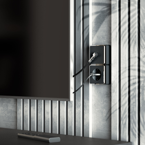 ТВ-розетка оконечная Gallant черный/хром W5083035 фото 3 ТВ-розетка оконечная Gallant черный/хром W5083035 фото 3