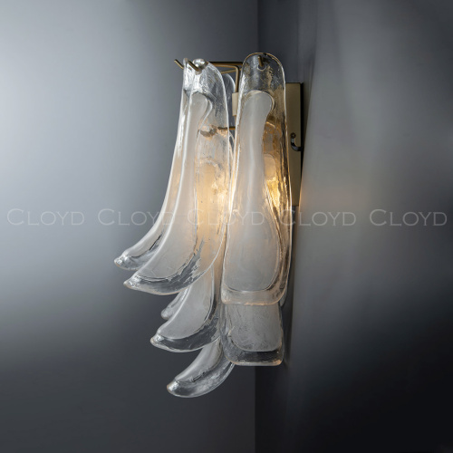 Бра Cloyd AZORES-B W2 / выс. 42 см - латунь светл. - бело-прозрачн.стекло (арт.20471) фото 3 Бра Cloyd AZORES-B W2 / выс. 42 см - латунь светл. - бело-прозрачн.стекло (арт.20471) фото 3