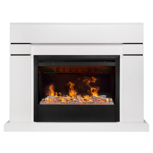 Электрокамин RealFlame Lindelse 26 WT белый с очагом 3D Helios 26 SBG Электрокамин RealFlame Lindelse 26 WT белый с очагом 3D Helios 26 SBG