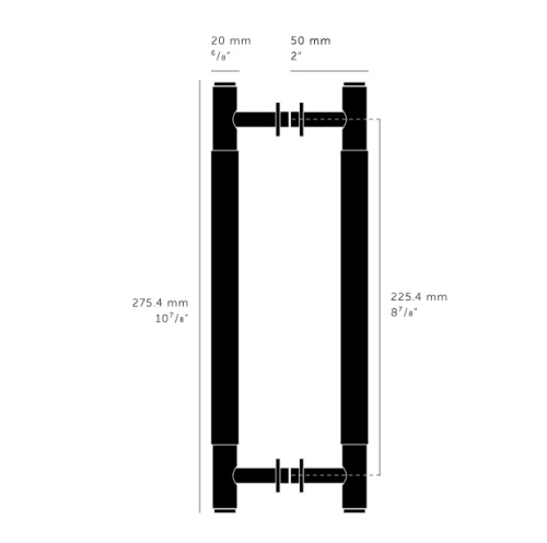 Ручка-скоба Pull Bar Double-Sided Cross Brass фото 5