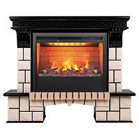 Электрокамин RealFlame Stone 26 AO античный дуб с очагом 3D Helios 26