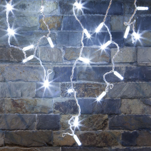 Новогодняя гирлянда бахрома белый с эффектом мерцания 3*0,6м IP65 100-101 белый с эффектом мерцания фото 2