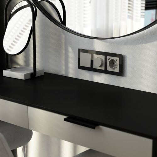 Выключатель одноклавишный проходной (дымчатый) W1212004 фото 2