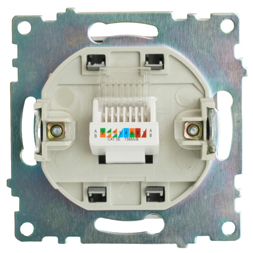 Розетка компьютерная 1-местная RJ-45 (механизм), серия Катрин, графит, GLS00-7107-06 фото 4