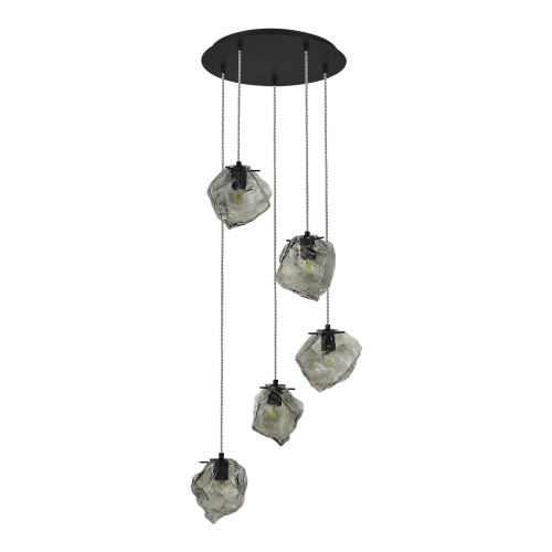 SL1175.403.05 Светильник подвесной ST-Luce Черный/Серо-зеленый E14 5*40W PORTICI фото 3