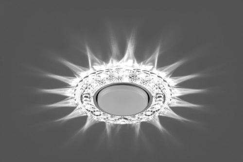Светильник встраиваемый с белой LED подсветкой Feron CD4024 потолочный GX53 без лампы прозрачный фото 2