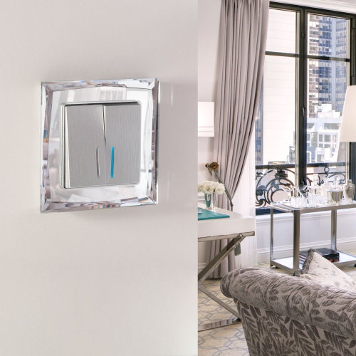 Рамка из стекла на 1 пост Diamant зеркальный W0011220 фото 4