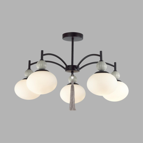 8273/5C NEOCLASSI LN26 041 черный, серый/белый металл, керамика/стекло Люстра потолочная Е14 5*40W 220V GLORIYA фото 4 8273/5C NEOCLASSI LN26 041 черный, серый/белый металл, керамика/стекло Люстра потолочная Е14 5*40W 220V GLORIYA фото 4