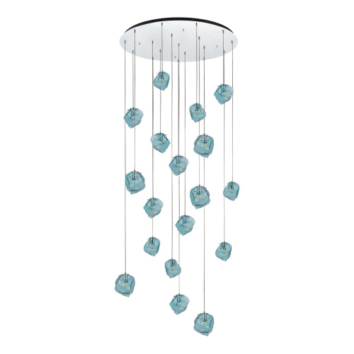 SL1175.113.18 Светильник подвесной ST-Luce Хром/Светло-голубой E14 18*40W PORTICI фото 2