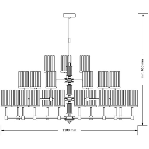 Подвесная люстра KUTEK MOOD Empoli Ryfel EMP-ZW-12+6+3(ZM)R фото 3