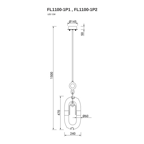 Подвесной светильник Anelli FL1100-1P2 фото 7