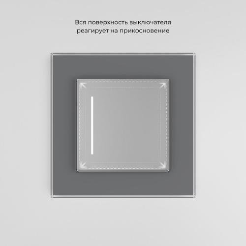Умный сенсорный выключатель одноклавишный серебряный W4513006 фото 3