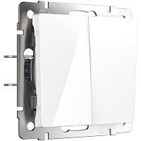 Выключатель двухклавишный проходной (белый) W1122001