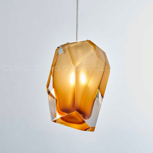 Подвесной светильник Cloyd VARELL P1 / шир. 20 см - хром - желтое стекло (арт.11659) фото 4