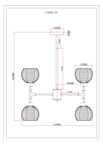 Светильник подвесной Moderli V10805-8P Arty фото 3