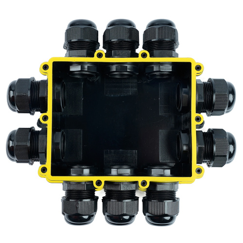 Распределительная коробка STEKKER LD554, количество вводов: 10, поликарбонат, нейлон, цвет черный, размер 183.1*163,1*59,4мм. фото 3