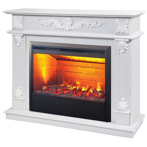 Электрокамин RealFlame Philadelphia 25,5/26 WT белое золото с очагом 3D Helios 26 фото 2 Электрокамин RealFlame Philadelphia 25,5/26 WT белое золото с очагом 3D Helios 26 фото 2