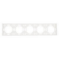 Рамка STEKKER, PFR00-5005-01 5-местная, серия Эмили, белый фарфор, soft touch