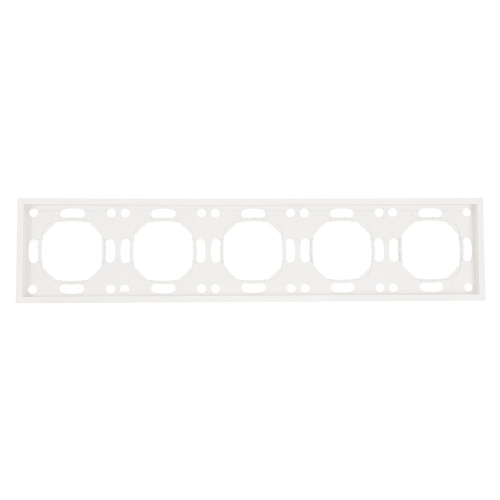 Рамка STEKKER, PFR00-5005-01 5-местная, серия Эмили, белый фарфор, soft touch