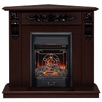 Электрокамин RealFlame Dominica Corner DN орех с очагом Majestic Lux Black