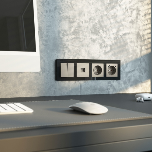 Выключатель двухклавишный проходной (дымчатый) W1222004 фото 8