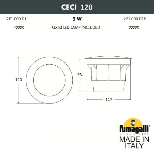 Грунтовый светильник FUMAGALLI CECI 120  2F1.000.000.LXG1L фото 3
