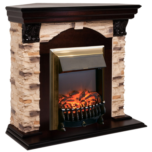 Электрокамин RealFlame Dublin Corner Rock AO античный дуб с очагом Fobos Lux Brass фото 2 Электрокамин RealFlame Dublin Corner Rock AO античный дуб с очагом Fobos Lux Brass фото 2