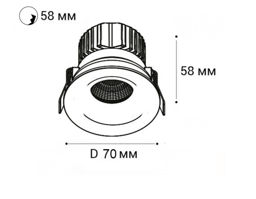 IT06-6023 white 4000K светильник встраиваемый влагозащищенный фото 2