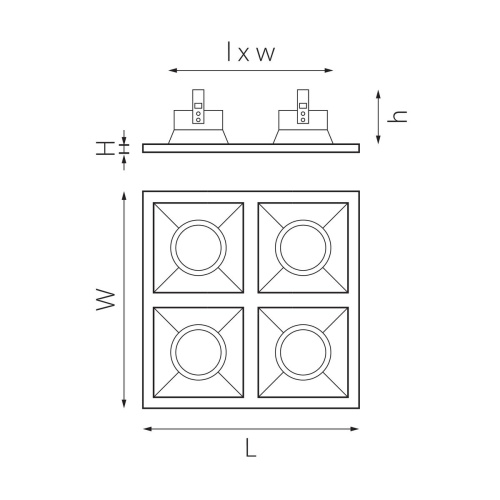 Комплект из светильников и рамки Lightstar Domino Quadro (214547+214506+214507+214506+214507) D54706070607 фото 2
