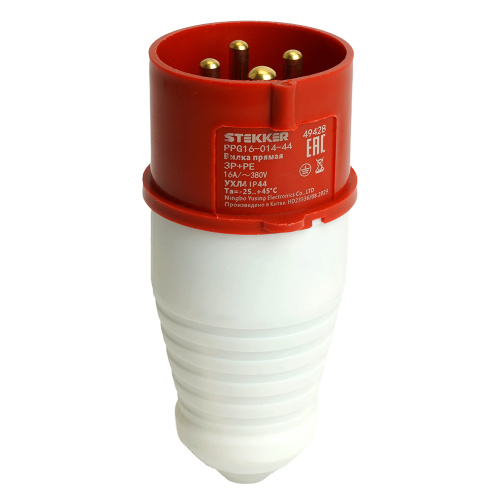 Вилка прямая ST-014 16А 380В 3P+PE IP44, PPG16-014-44, Stekker фото 5